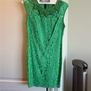 Adrianna Papell Green Lace Dress